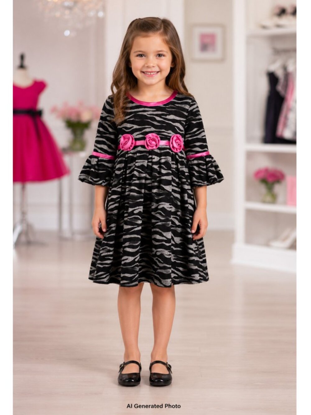 Bonnie Jean Animal Print Dress Size 5